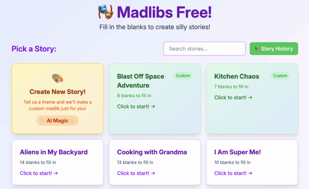 Madlibs Free Game Screenshot